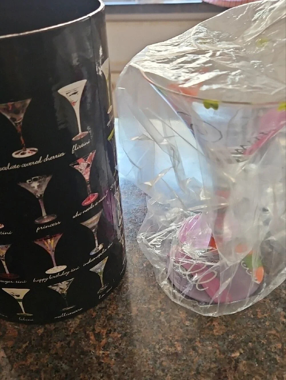 NWT Lolita Multicolor Hand-Painted Martini Glass with Whimsical Accents